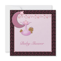 Ethnic Baby Girl Moon & Stars Shower Invitation