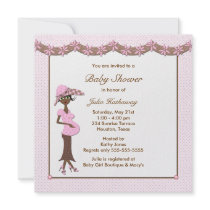 Ethnic Baby Girl Mother To Be Pink Shower Invitati