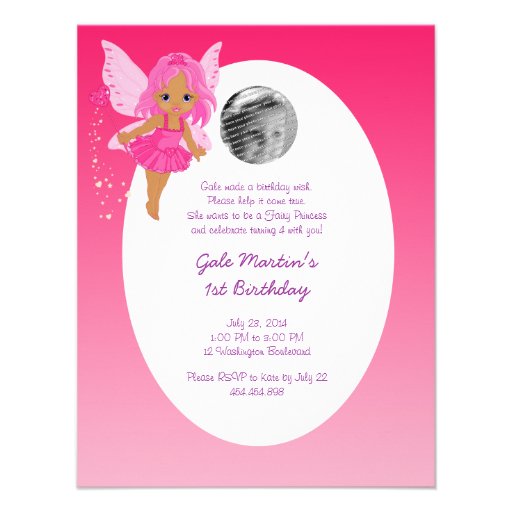 Ethnic Fairy Princess Girl's Birthday Party Invitations