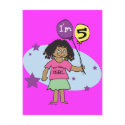 Ethnic Girls I'm 5 5th Birthday postcards