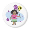 Ethnic Girls I'm 8 8th Birthday magnets