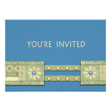 Ethnic Green Floral Borders You're Invited