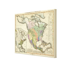 Ethnographic Map of North America Canvas Prints
