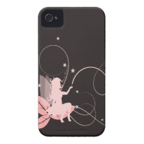 étui iPhone 4 petite fée rose et étoiles grises