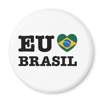 Eu Amo Brasil Refrigerator Magnets