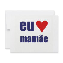 eu amo mamae personalized invites