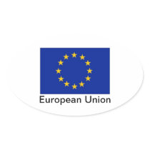 EU flag oval stickers
