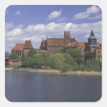 EU, Poland, Pomerania, Malbork. Europe's Square Stickers