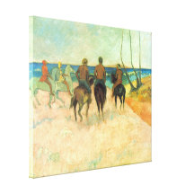 EugÃ¨ne Henri Paul Gauguin - Riding on the Beach Stretched Canvas Prints