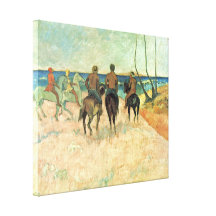 Eugene Henri Paul Gauguin - Riding on the beach Gallery Wrap Canvas