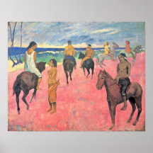 Eugene Henri Paul Gauguin - Riding on the beach Posters