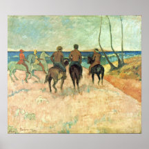 Eugene Henri Paul Gauguin - Riding on the beach Posters
