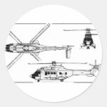 Eurocopter-Super-Puma-SA-33 Round Stickers
