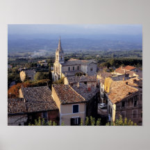 Europe, France, Bonnieux. Sunset light falls Print