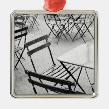 Europe, France, Paris. Chairs, Jardin du 3 Christmas Ornaments