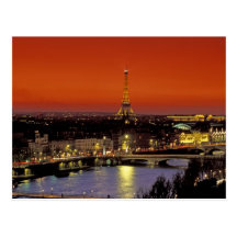 Europe, France, Paris. Sunset view of Eiffel Postcard