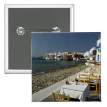 Europe, Greece, Mykonos. Views of the seaside Buttons