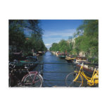 Europe, Holland, Amsterdam, yellow bicycle and postcards