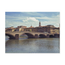 Europe, Italy, Florence. The Arno River flows Postcards