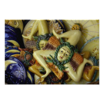 Europe, Italy, Sicily, Taormina. Traditional 7 Photo Print