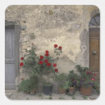 Europe, Italy, Tuscany, Chianti, Tuscan doorway; Square Sticker