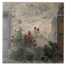 Europe, Italy, Tuscany, Chianti, Tuscan doorway; Tiles