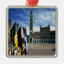 Europe, Italy, Tuscany, Siena. Piazza del Christmas Ornaments