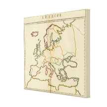 Europe, Mountains and Rivers Outline Stretched Canvas Prints