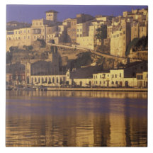 Europe, Spain, Balearics, Menorca, Mao. Dawn Ceramic Tile