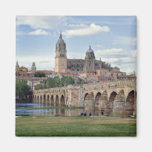 Europe, Spain, Salamanca. The Roman bridge over Fridge Magnet