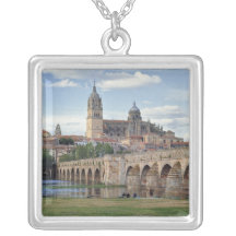 Europe, Spain, Salamanca. The Roman bridge over Personalized Necklace