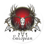European  deer skulls stickers