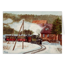 European Steam Train Greeting Card