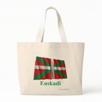 Euskadi (País Vasco) waving flag with name Tote Bags