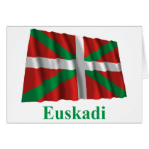 Euskadi (País Vasco) waving flag with name