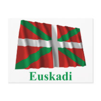 Euskadi (País Vasco) waving flag with name