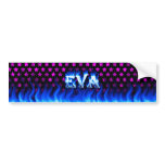 Eva blue fire and flames bumper sticker design.