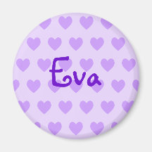 Eva in Purple Fridge Magnets