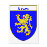 Evans Coat of Arms/Family Crest (Wales) Postcards
