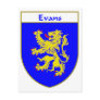 Evans Coat of Arms/Family Crest (Wales) Postcards