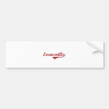 Evansville Wisconsin Classic Design Bumper Sticker