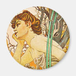 Evening, Alphonse Mucha Fridge Magnet