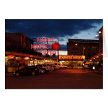 evening at pike place market cards
