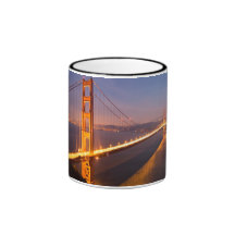 Evening at the Golden Gate Bridge mug