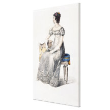 Evening dress, fashion plate from Ackermann's Repo Canvas Prints