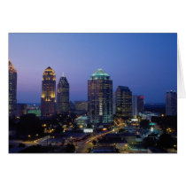 Evening falls over Atlanta, Georgia, U.S.A. Greeting Card