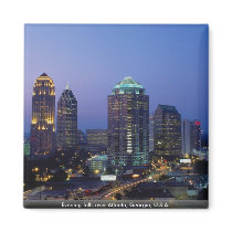 Evening falls over Atlanta, Georgia, U.S.A. Magnets