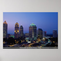 Evening falls over Atlanta, Georgia, U.S.A. Print