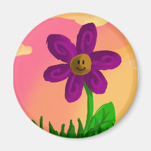 Evening flower fridge magnets