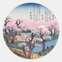 Evening Glow at Koganei Bridge, Ando Hiroshige Sticker